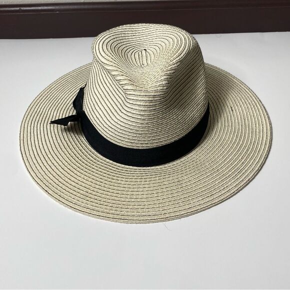 Broner Ladies Yacht Club Big Brim Fedora One Size Cream & Black - Picture 10 of 13